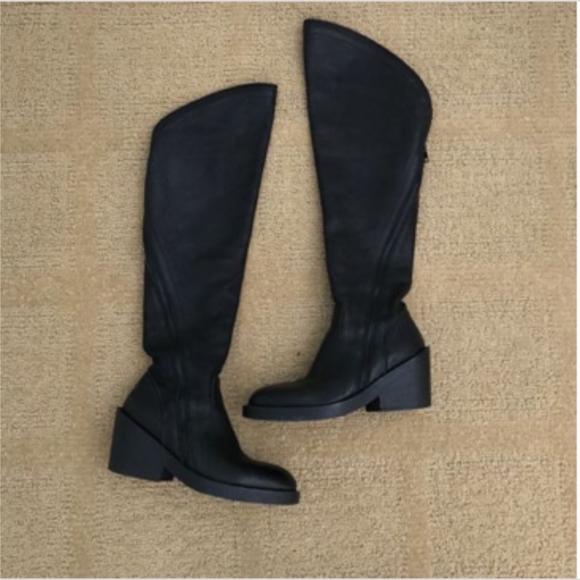 ann demeulemeester over the knee boots